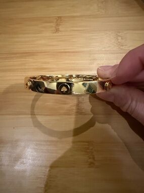 kate spade Shiny Gold Spade Accent Bangle Bracelet